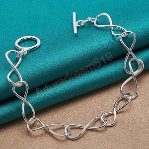 925 Sterling Silver Buckle Bracelet Chain For Women Man Fashion Charm Wedding Engagement Party Jewelry