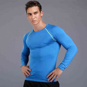 Tshirt z długim rękawem Rajstopy Mężczyzny Koszula do biegania oddychająca Szybka sucha sport