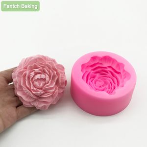 Big Flower Moulds Silicone Fondant Cake Soap Jelly Ice Chocolate Decoration Baking Tool 3D Rose Mold Clay Resin Art DIY 220721