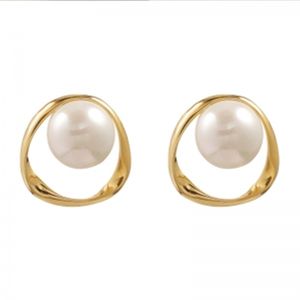 Imitation Pearl Stud Earring for Women Gold Color Round Ear Rings Christmas Gift Oregelbunden design Ovanliga örhängen 247 D3