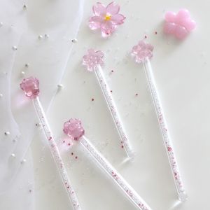 Glass Sakura Cat Claw Star Diamond Starring Spoons Coffee Rod Drink Ice Cream Dessert Tea Spoon Drinkware 220509