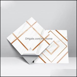 Adesivos de telha decoração decorativa de decoração de casa 200x200mm parede geométrica borda borda à prova d'água adesiva auto-adesiva de PVC para o banheiro queda de cozinha