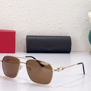 Klasik güneş gözlükleri mans tasarımcısı kadınlar kare metal çerçeve beyaz cıva ayna lens cilalı gül altın sürüş unisex lunette de soleil ışık rahat 58-16-140