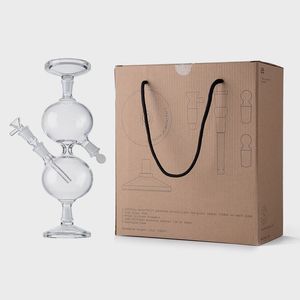 Infinity Waterfall Glass Bongs Universal Gravity Wod Water Hookahs Unikalne rurki wodne 11 cali wysokość oleju 5 mm olej platformy 14 mm staw żeński z recyklingiem miski