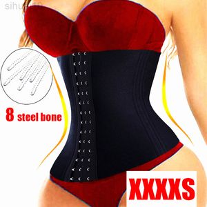Xxxxs Corset Slimming Waist Trainer Modelling Belt Women Dress Underwear Body Shaper Waist Cincher 8 Steel Bones Girls Shapewear L220802