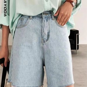 Genayooa Streetwear Biker Shorts Women Korean Style Summer Cotton Denim Jeans High Waist Cool Short Feminino Chic 220427