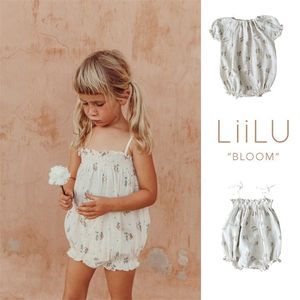 Enkelibb sommarsäljare baby flicka märke blommor romper super vackra kläder onesie för lilla småbarns lii* 220426