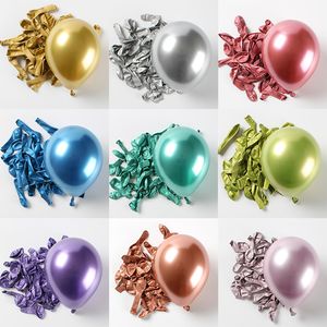 50 sztuk/partia 5 cali Chrome metaliczne balony lateksowe złoto srebro okrągłe metalowe balony urodziny nadmuchać Globos dekoracje ślubne