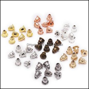 50-200Pcs Lot Earring Studs Backs Stopper Scrolls Ear Findings Diy Blocked Caps Stoppers Accessories Supplies Drop Delivery 2021 Other Jewel