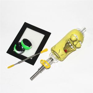Kit de vaporizador de néctar narguilos com titânio quartzo ponta mini plataforma de óleo de tubo de água vs vidro bongon silicone recipientes