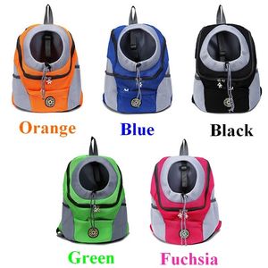 Transportadores de cães de animais de estimação Puppy Backpack Backpack Bag portátil Mesh frontal de malha ao ar livre Caminhada de cabeça para fora esportes de ombro duplo Sling 3 tamanhos 220510