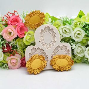 Baking Moulds Vintage Flower Silicone Fondant Mold Cake Decorating Tools Frame Resin Pastry Kitchen Cupcake AccessoriesBaking