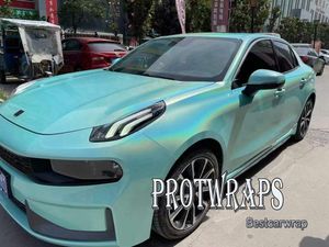 Tiffany Color Psychedelic Gloss Flip Vinyl för bilomslag med luft Bubble Free Psychedelics Luxury Car Wrapping Film Covers Stickers Storlek 1.52x20m 5x67ft