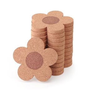 Cork Coasters Mats Drinks Reusable Coaster-Natural Corks 4 inch Flower Shape Wood Coasters-Cork Coasters For Desk Glass Table SN6643