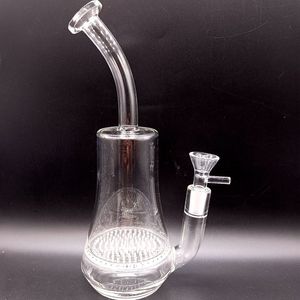 8.5 inch Mini Glass Water Bong Hookahs with Honeycomb Filters Thick Smoking Pipes Female 14mm
