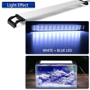 AC100240V 144 Led Fish Tank Lamp rium Lights 2835smd 90CM Extensible For 85100cm AluminumAcrylic Material Y200917