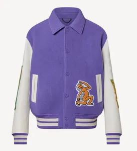 2022 Tasarımcı Ceket Erkek Ceket Çoklu Yamalar Karışık Deri Varsity Blouson Rüzgarlık Tasarımcılar Ceketler Erkek Lüks Coats Streetwear 0801