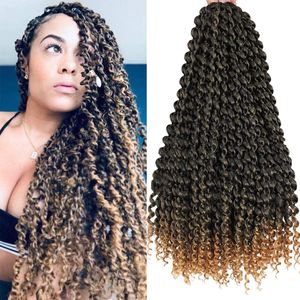 18 tum Passion Twist Hair Water Wave flätande hår 80G/PCS för fjärilsstil Virkningsflätor Bohemiska hårförlängningar LS06