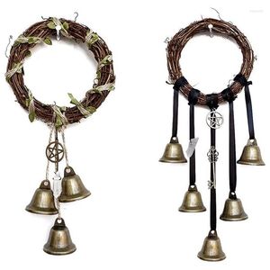 Watch Bands Witch Bells Wreath 2 Pcs Wiccan Magic Wind Chimes For Home Decor Witchcraft Wicca Supplies 12Cm Garland Hele22