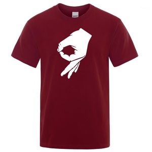 T-shirts Okay Hand Sign T-shirt Finger OK Men Fashion Tshirt Hipster Kortärmad Mens T-shirt 2022 Sommar bomullstoppar Märke TEE