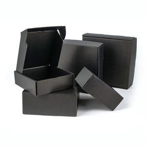 RAPPRAGGIO RAGGI 5PCS / 10 pezzi Black Box Abbigliamento trasporto imballaggio ondulato Supporto per cartone piccolo dimensioni personalizzate e logogift stampato
