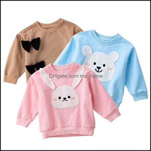 Plover Sweaters Baby Çocuk Giyim Bebek Annelik Bear Bunny Bow Girls Boys Rabbit Sweater Çocuklar Uzun Sle Dho5y