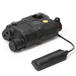 Taktiska tillbehör airsoft an/peq15 röd dot laser vit LED -ficklampa ir laservapen lampan passar 20 mm järnvägsjakt gevärdel batterifodral