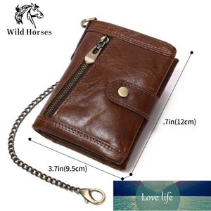 New Genuine Leather Anti -Roubo Swiping Wallet Multi Cinetic Energy Anti -magnético Pursa de moeda de couro magnético