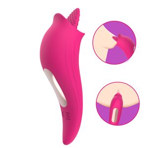 Rose Tongue Licking Vibrator Telescopic Clit Stimulator Vagina Massage Nipple Blowjob Female Masturbation sexy Toys forWomen