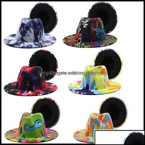 Chapéus de festa suprimentos festivos jardim de casas colorf ampla igreja derby topla panamá sentiu fedoras para homens mulheres lã artificial britânica dr britânico dr britânico