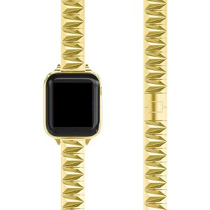 Apple Watch 41mm 45mm 44mm 42mm 40mm 38mm Bantlar Bilek Bant Iwatch Seri 7 6 5 4 3 3 Bileklik İzleme Bant Aksesuarları için Geometrik Desen Metal Kayış Zinciri