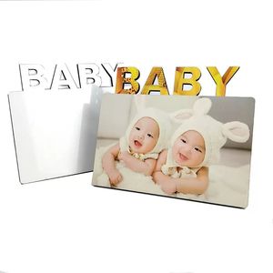 Sublimering Blank Fotoram Ornaments DIY Heat Transfer Album Design Dekoration Baby Födelsedag Fullmåne Gift 180 * 150 * 5mm