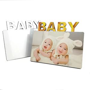 Sublimação Photo em branco Frame Ornaments DIY Transferência de calor Álbum de desktop decoração bebê aniversário de bebê lua cheia presente 180 * 150 * 5mm