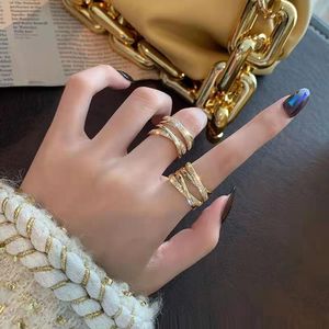 Anéis de casamento Gold anel aberto anel de zircão de metal cross gótico jóias femininas acessórios de moda coreanos meninas de luxo se senso wedding