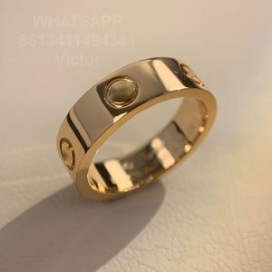szeroki pierścień miłości mm v złota K Never Fade luksusowa marka Oficjalne reprodukcje z pierścieniami pary najwyższa liczba typu o wysokiej jakości Pierścień dostosowywania