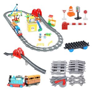 Rail Transport Big Size Building Blocks Creative Track Accessories Assemble Toys For Children Bricks Compatible City Train Set 220715