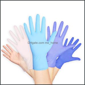 100Pcs Disposable Rubber Latex Gloves Food Beverage Thicker Durable Household Cleaning Experimental Glove Guanti Gant Handschuh Drop Deliver