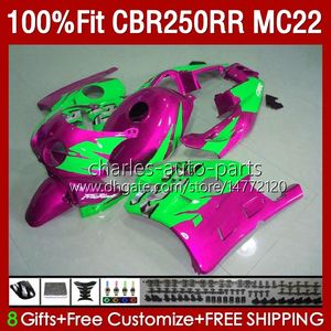 注入MC22 250cc用Honda CBR250 CCピンクグリーンCBR 250RR 250RR 250RR 250 RR 90 91 92 93 1999 131NO.232 CBR250RR 1990 1991 1992 1993 1999 96 97 98 99フェアリング