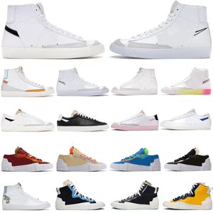 2022 Blazer Mid 77 Vintage yüksek alçak platform erkek kadın Rahat Ayakkabılar Sneaker Catechu Siyah Beyaz Lacivert Patlamış Mısır Köpüğü Pasifik Mavisi Kamkat erkek eğitmenler Spor Sneakers