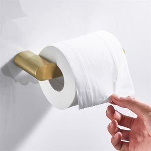 Badezimmer-Hardware-Zubehör-Set Gold Toilettenpapierhalter Wasserdichter Taschentuchhalter Edelstahl gebürsteter Rollenhalter Wandmontage T200425