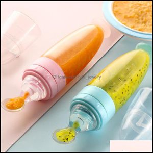 Baby Bottles Feeding Baby Kids Maternity Safe Newborn Bottle Toddler Sile Squeeze Spoon Milk Dhblh