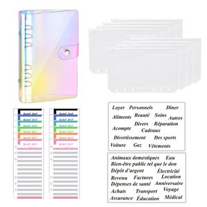 Anteckningar Budgetbindemedel Kontanthöljesorganisatör A6 Notebook Planner 2st French Alphabet Stickers 8 st Zipper Pocket Dropnotepads