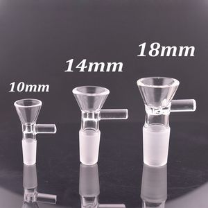 Ciotola di vetro di alta qualità per narghilè 10mm 14mm 18mm Giunto maschio Imbuto trasparente Ciotole Strumento per fumare tabacco Bong Oil Dab Rig Burning