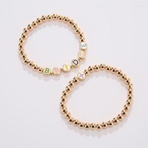 Beaded Strands DIY Name Bracelet Jewelry Custom Letters Aolly Beads Glossy Rainbow Alphabet Plsa Bead Rodn22
