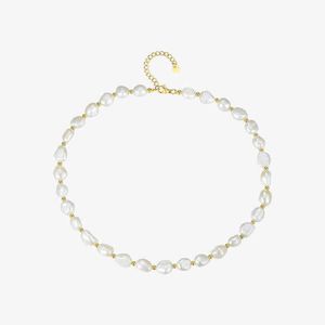 Anhänger Halsketten Natürliche Perle Choker Frauen Gold Farbe Edelstahl Unregelmäßige Mode Femme Schmuck 220427