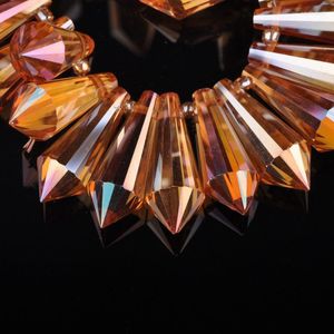 Andra 10st 10x25mm Teardrop Bicone Prism Facetterat kristallglas Löst hantverk Pärlor Pärlor Lot för DIY -smycken som gör resultat från andra edwi22