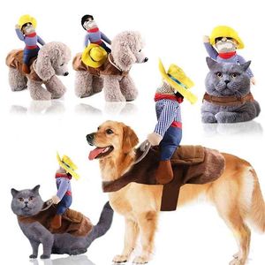 Big dog clothes cat pet supplies riding clothes transformed into Halloween Santa cowboy Christmas decoration BP001 210401