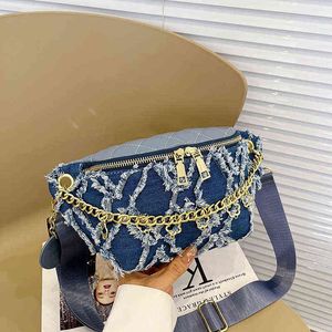 Chain Portable Small Chest Bag Women's Trendy and Versatile Messenger Bag Women's Fashion Letter Shoulder Bag 220712
