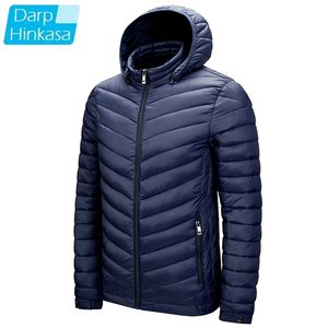 DARPHINKASA Cappotto invernale da uomo Parka Giacca impermeabile con cappuccio Cappello staccabile Giacca da uomo Tinta unita Ultraleggero Cappotto Parka da donna 201209