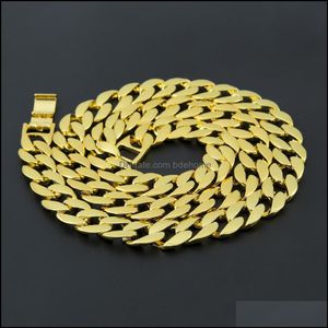 Ketten Halsketten Anhänger Schmuck Neue Ankunft Hip Hop Miami Cuban Link Halskette Promotion Gold Silber Überzogen Iced Out Trendy Drop Lieferung 2